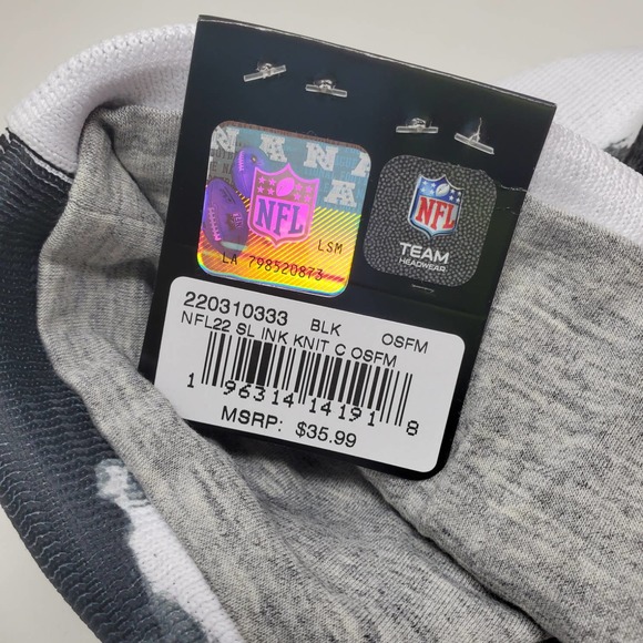 NEW New Era 2022 Sideline Ink Dye Cuffed Knit Hat - Dallas Cowboys Black - Picture 4 of 5